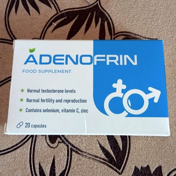 Scatola bianca e azzurra di Adenofrin da 20 capsule