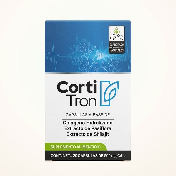 Scatola bianca e blu di Cortitron da 20 capsule