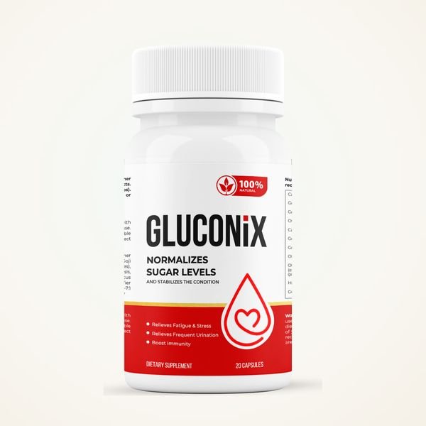 Flacone bianco e rosso di Gluconix da 20 capsule