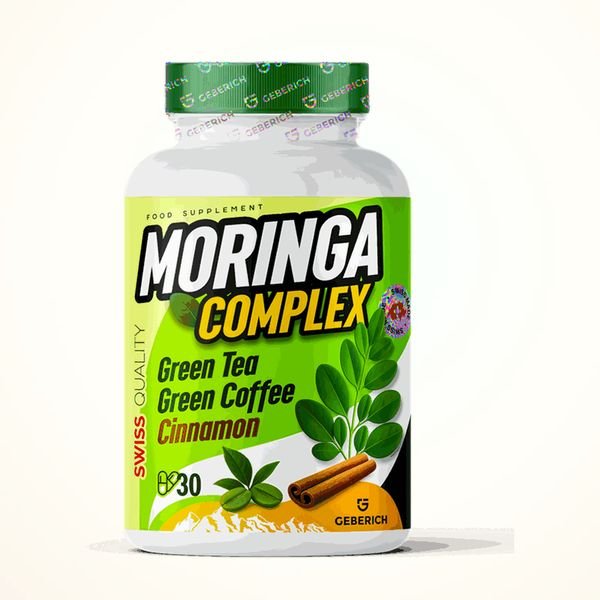 Flacone di Moringa Complex da 30 capsule con etichetta verde
