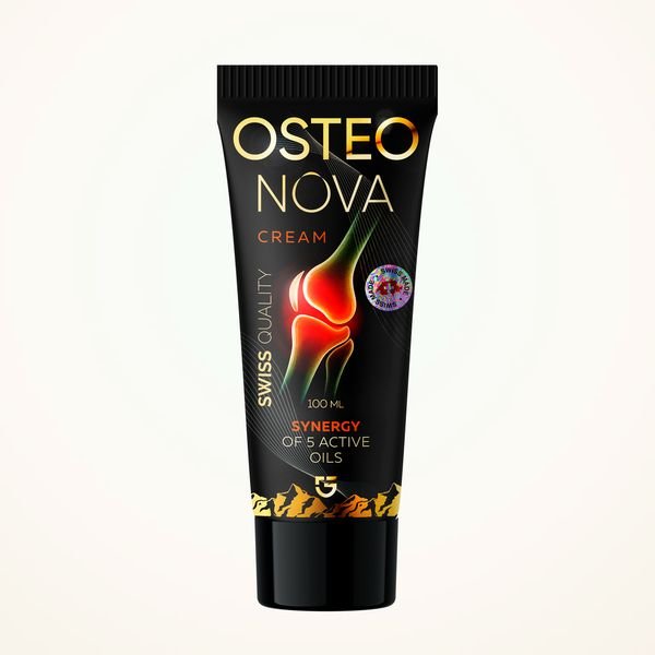Tubo nero di Osteo Nova Cream da 100 ml